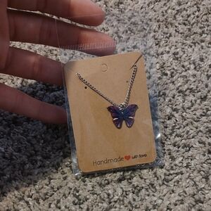 Silver Butterfly Pendant Necklace